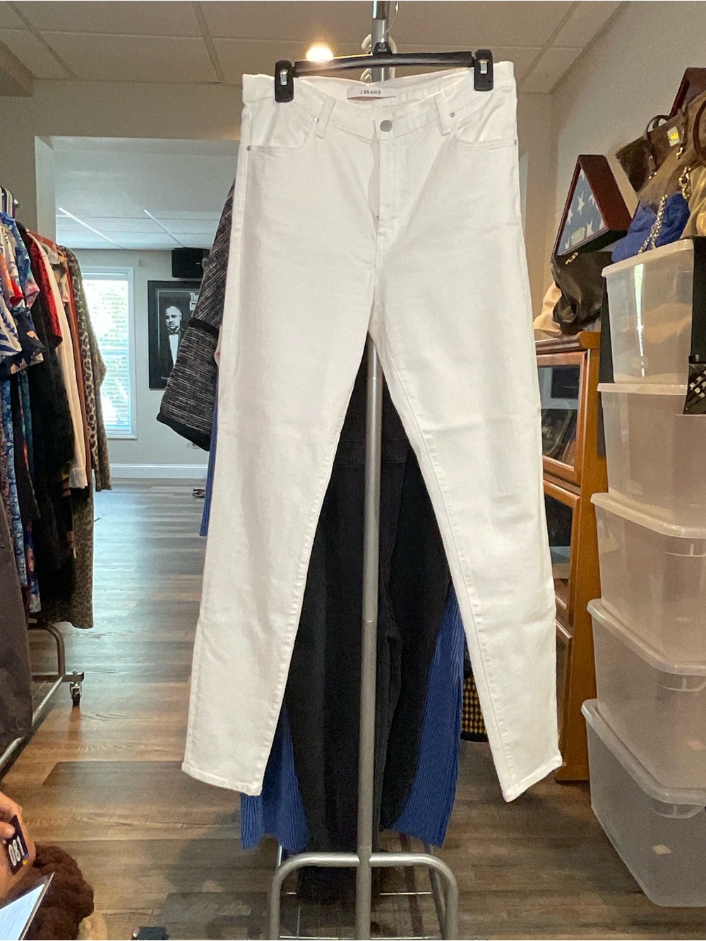 J Brand White Skinny High-Rise Jeans